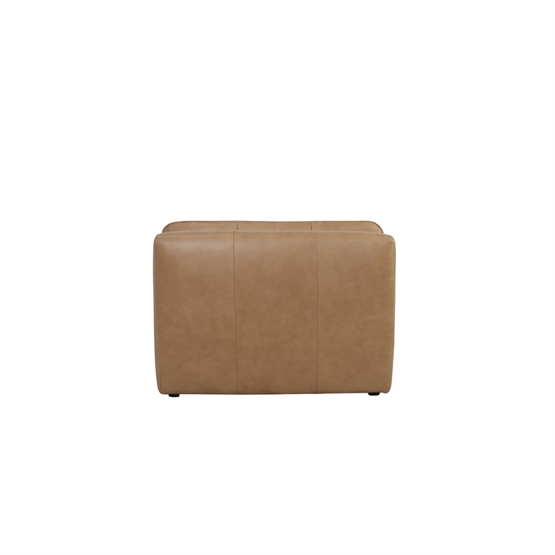 Moe's Home Collection Lino Slipper Chair Leather Brown