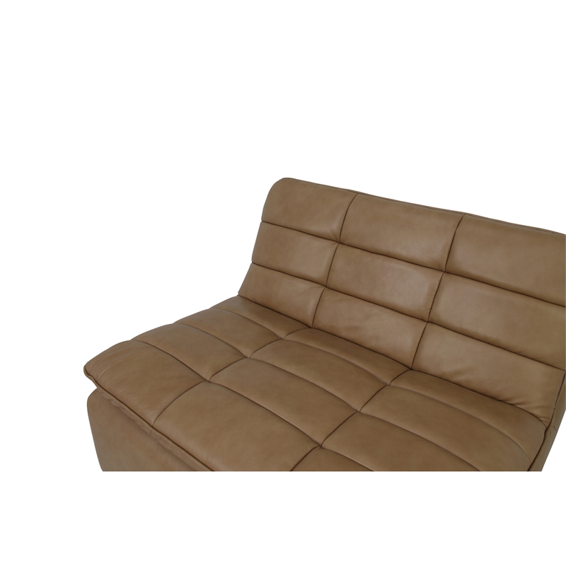Moe's Home Collection Lino Slipper Chair Leather Brown