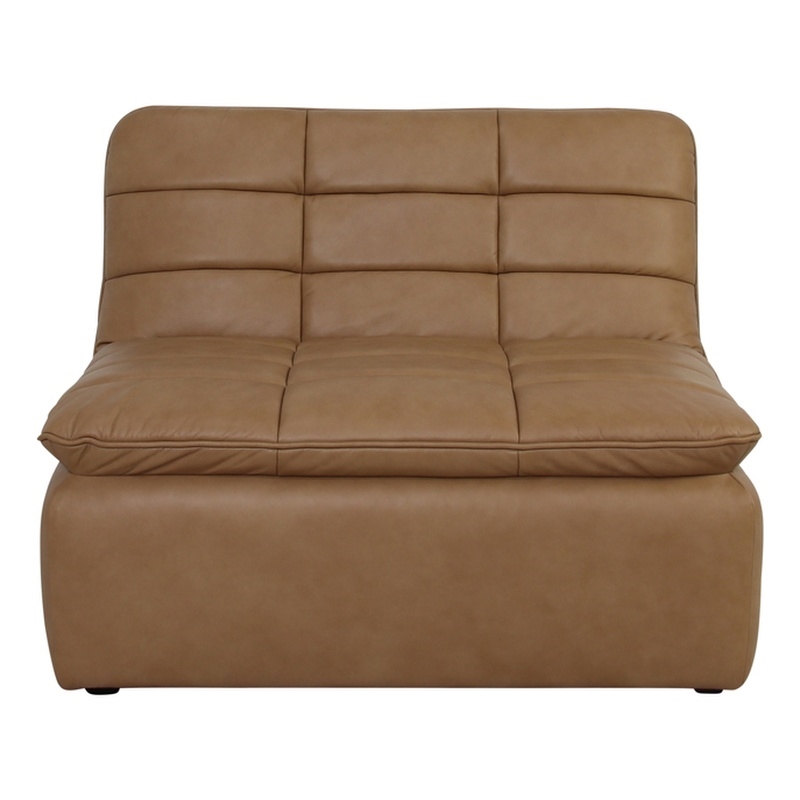 Moe's Home Collection Lino Slipper Chair Leather Brown