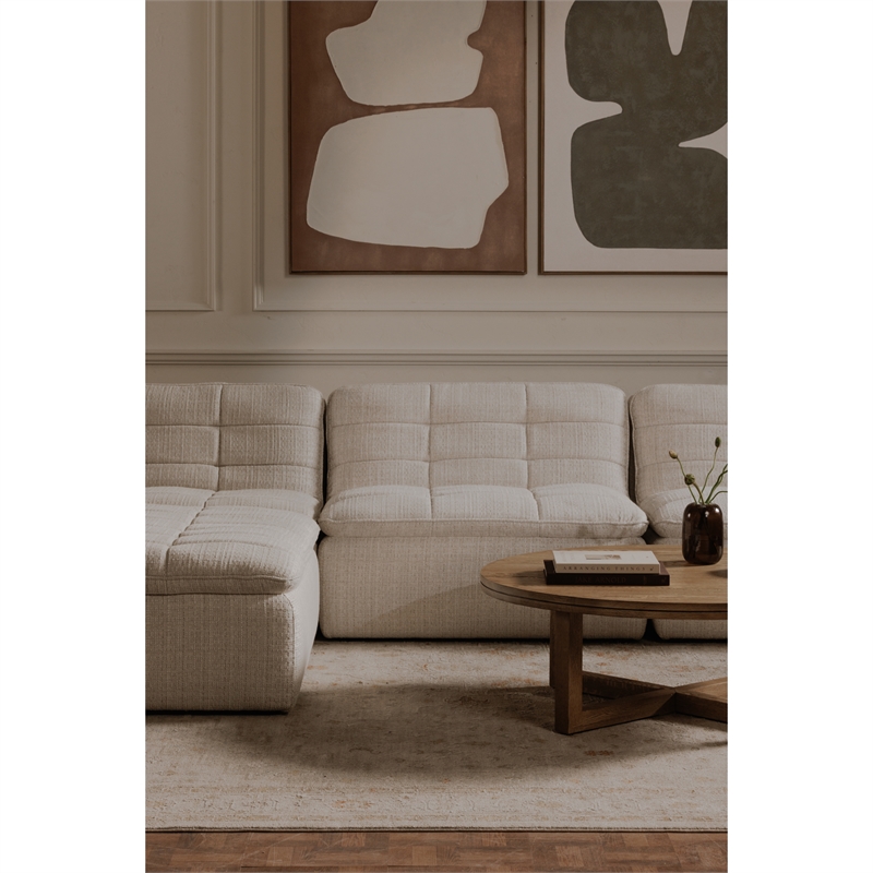 Moe's Home Collection Lino Slipper Chair Fabric Beige