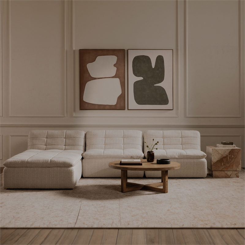 Moe's Home Collection Lino Slipper Chair Fabric Beige