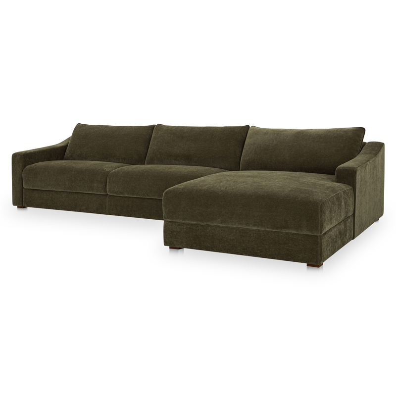 Moe's Home Collection Farrow Modular Sectional Fabric Green