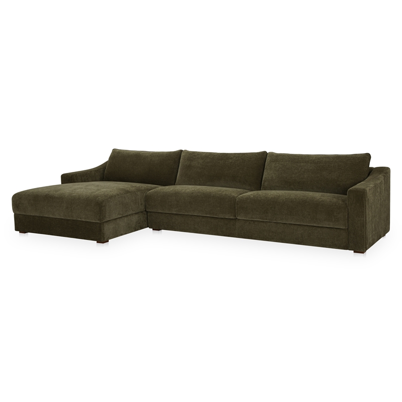 Moe's Home Collection Farrow Modular Sectional Fabric Green