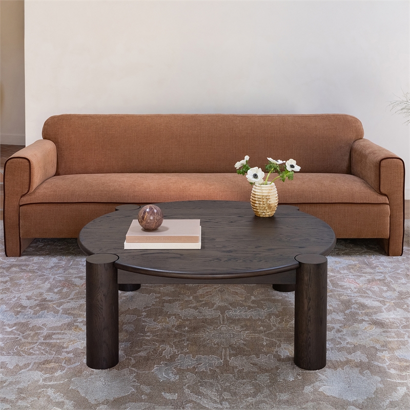 Moe's Home Collection Leo Sofa Fabric Brown