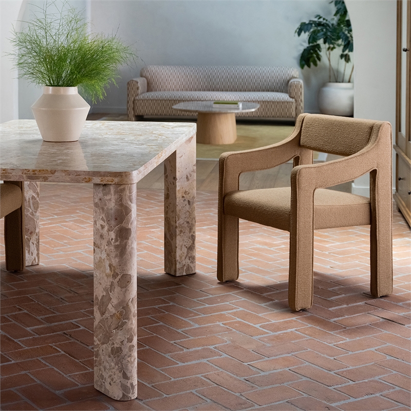 Moe's Home Collection Elise Dining Chair Fabric Brown