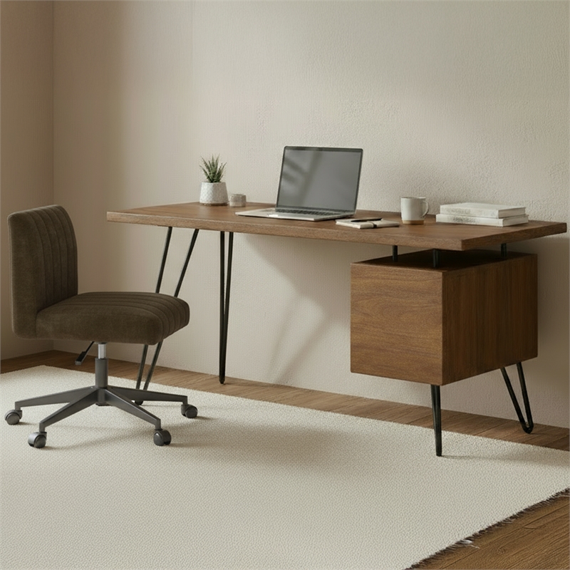 Moe's Home Collection Sally Office Chair Fabric White