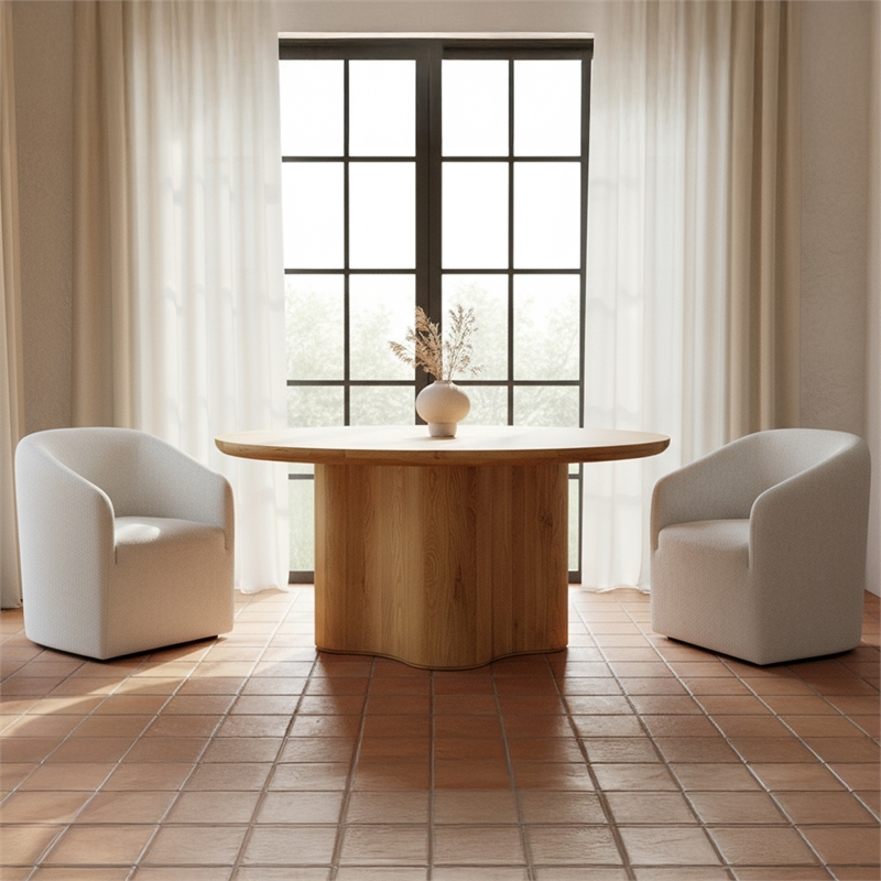 Moe's Home Collection Sandy Dining Chair Fabric White