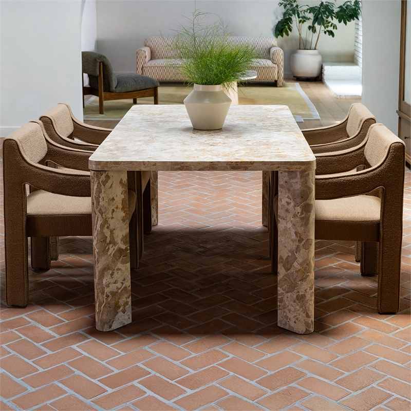 Moe's Home Collection Segment Dining Table Stone Beige