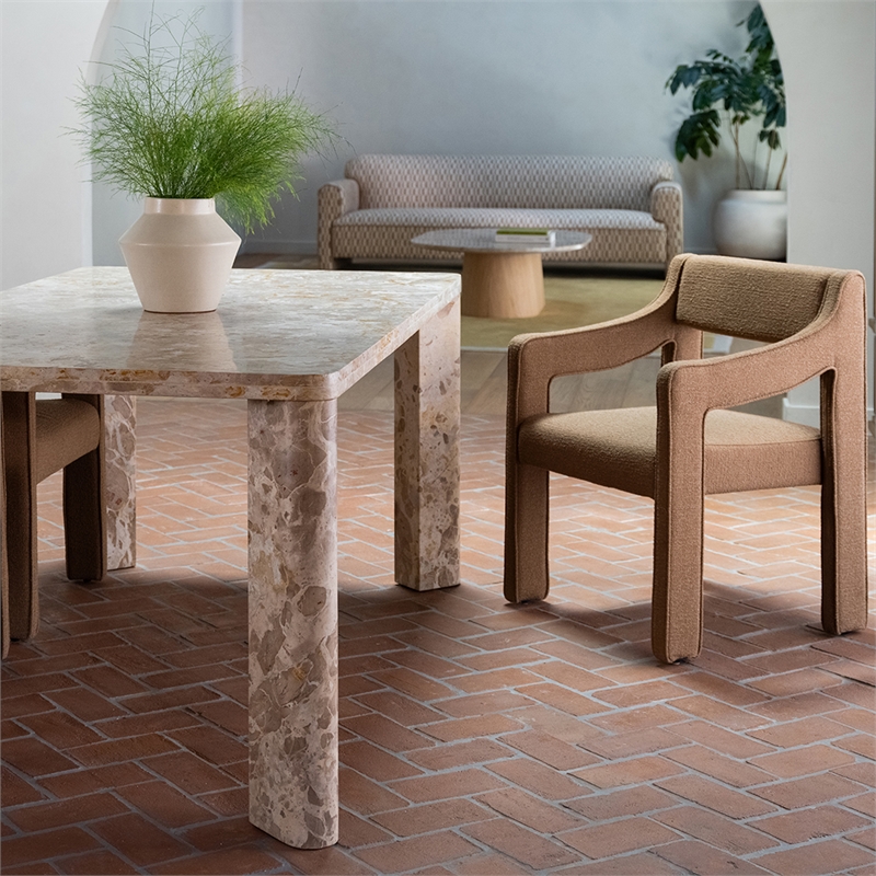 Moe's Home Collection Segment Dining Table Stone Beige