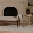 Moe's Home Collection Holli Tavertine Stone Top End Table in Gold Iron Base