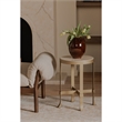 Moe's Home Collection Holli Tavertine Stone Top End Table in Gold Iron Base