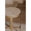 Moe's Home Collection Holli Tavertine Stone Top End Table in Gold Iron Base