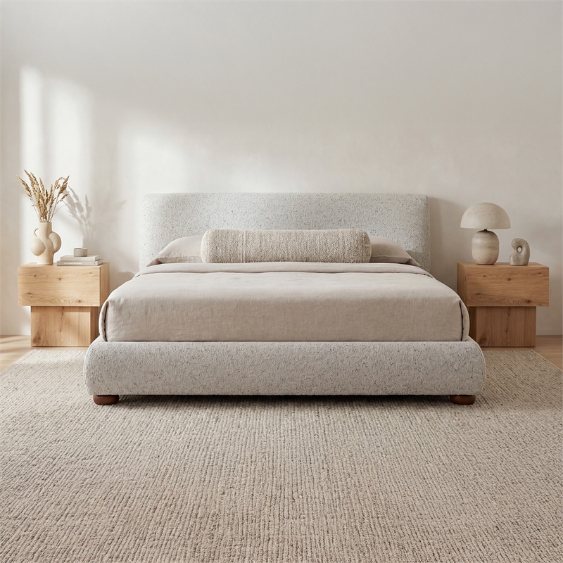 Moe's Home Collection Beau Storage Beds Fabric Gray