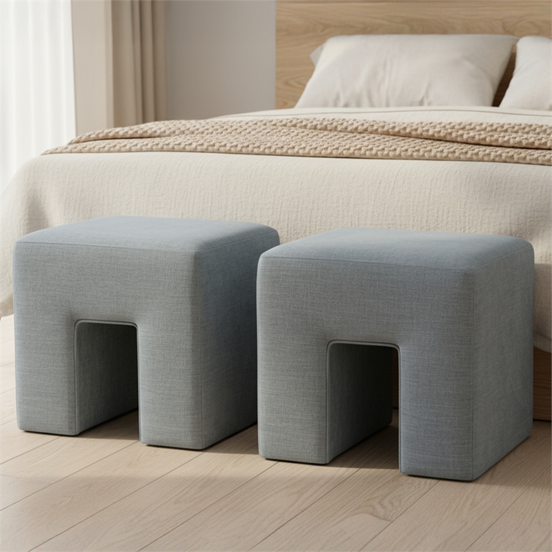 Moe's Home Collection Aidy Stools Fabric Blue