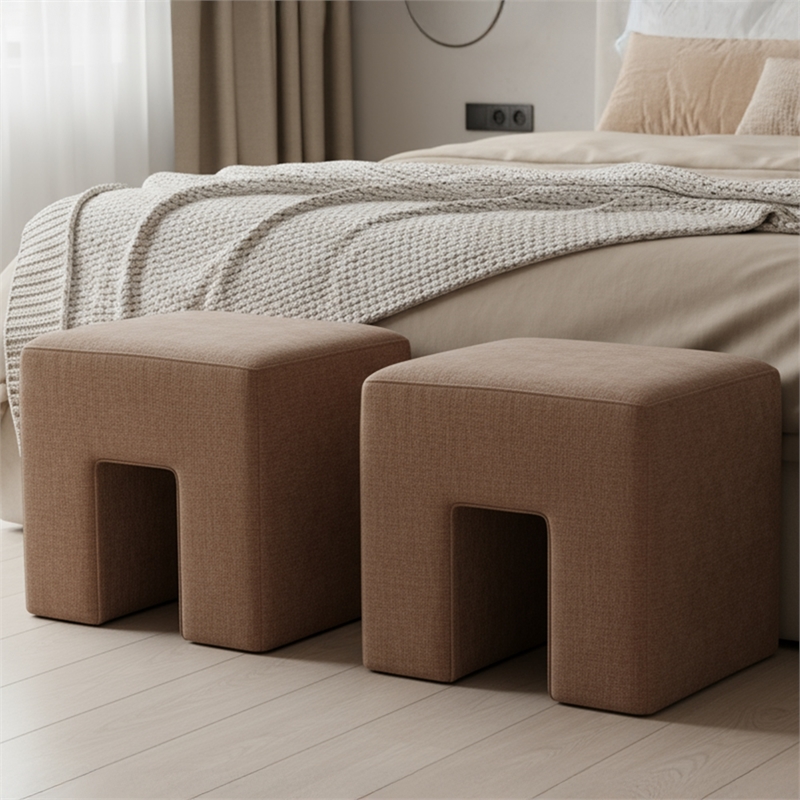 Moe's Home Collection Aidy Stools Fabric Pink