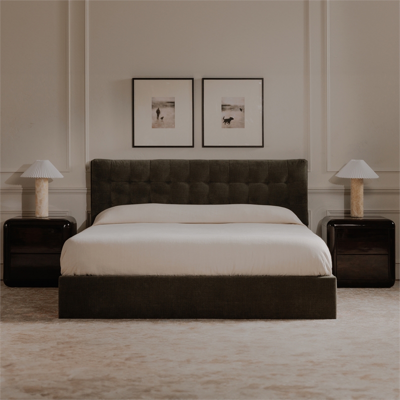 Moe's Home Collection Sebastion Storage Beds Fabric Green