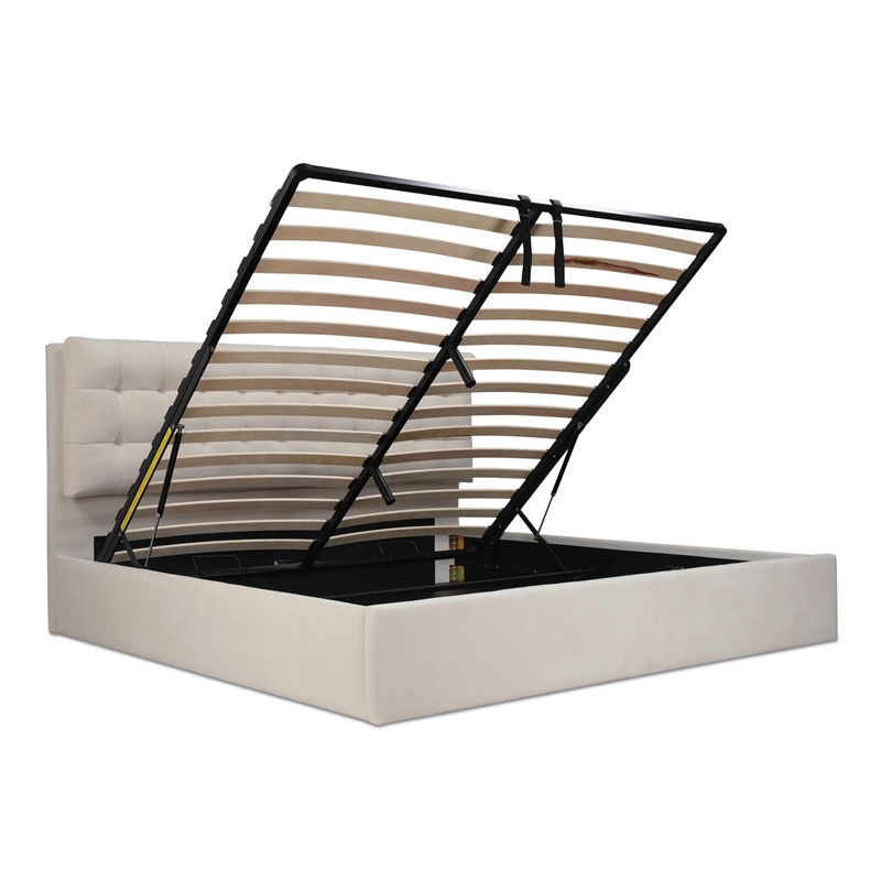 Moe's Home Collection Sebastion Storage Beds Fabric Beige