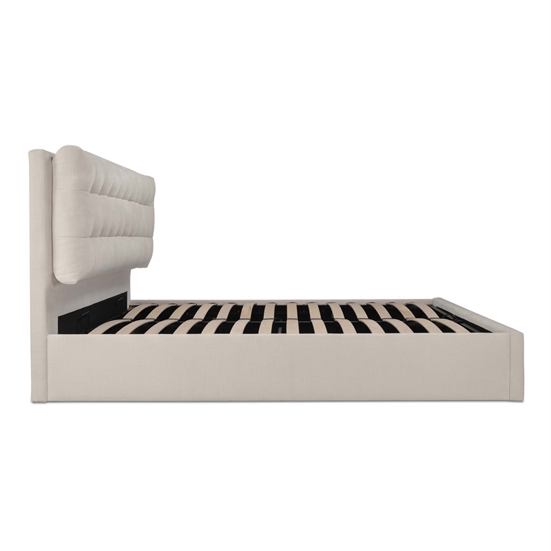 Moe's Home Collection Sebastion Storage Beds Fabric Beige