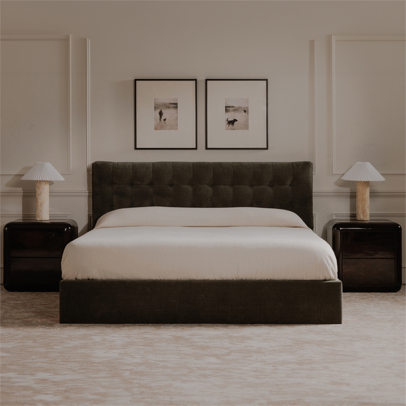 Moe's Home Collection Sebastion Storage Beds Fabric Green
