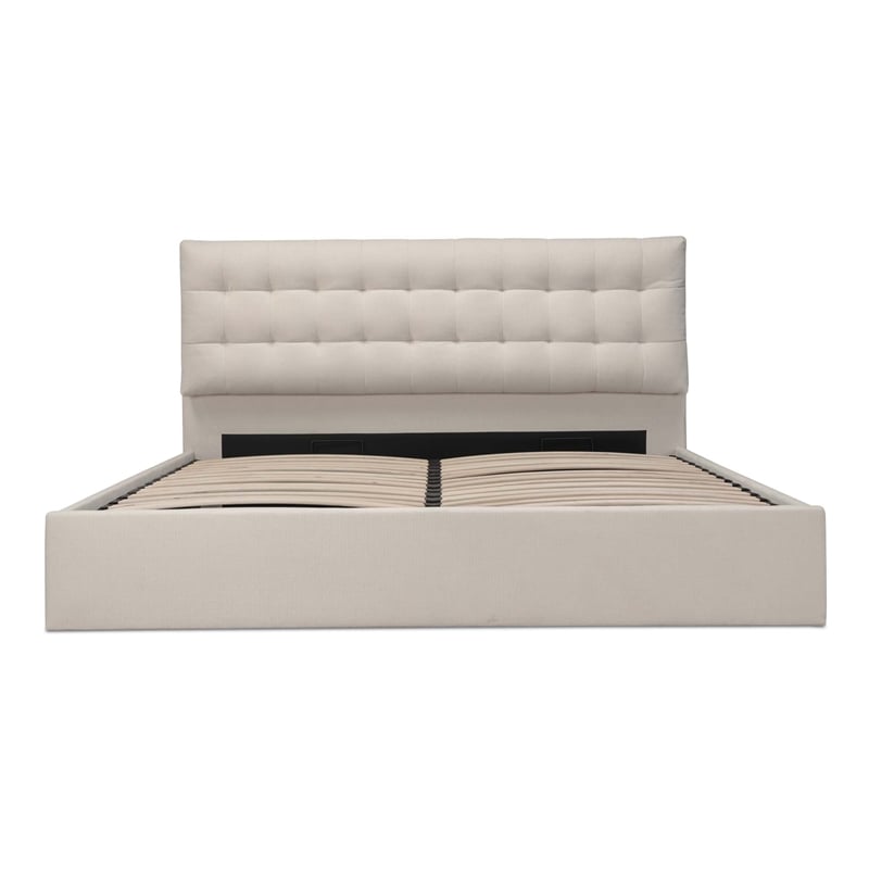 Moe's Home Collection Sebastion Storage Beds Fabric Beige