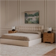 Moe's Home Collection Sebastion Storage Beds Fabric Beige