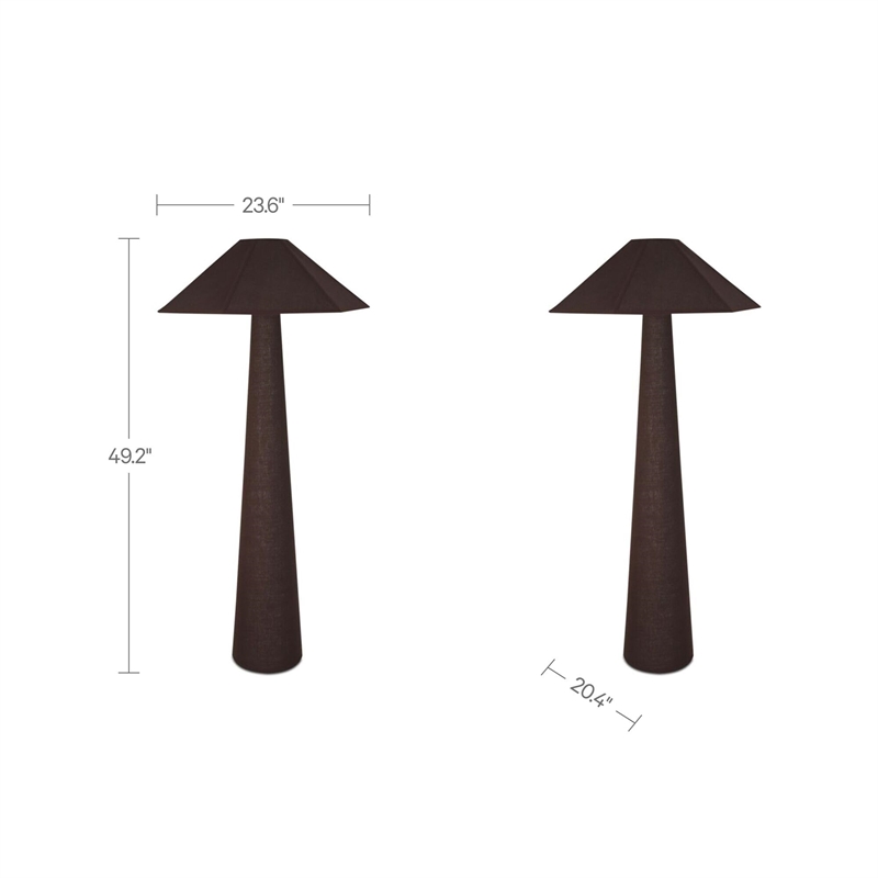 Moe's Home Collection Gigi Floor Lamps Fabric Brown