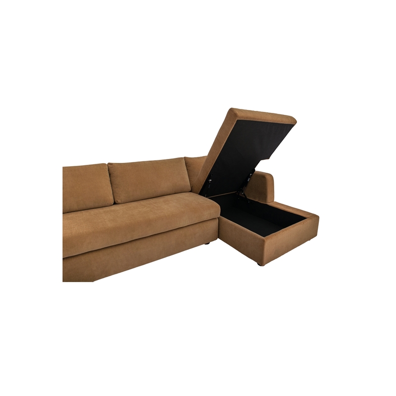 Moe's Home Collection Burrow Modular Sectionals Fabric Brown