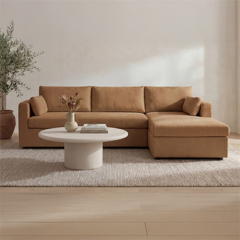 Moe's Home Collection Burrow Modular Sectionals Fabric Brown