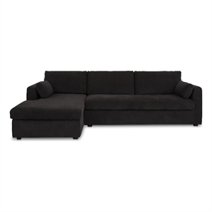 Moe's Home Collection Burrow Modular Sectionals Fabric Black