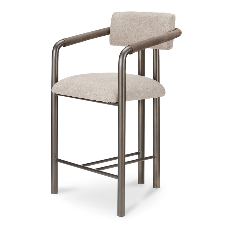 Moe's Home Collection Cassidy Counter Stools Fabric Brown