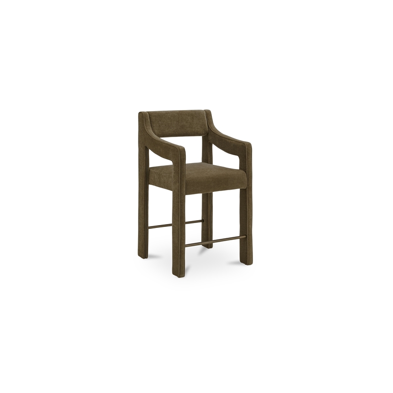Moe's Home Collection Elise Counter Stools Fabric Green