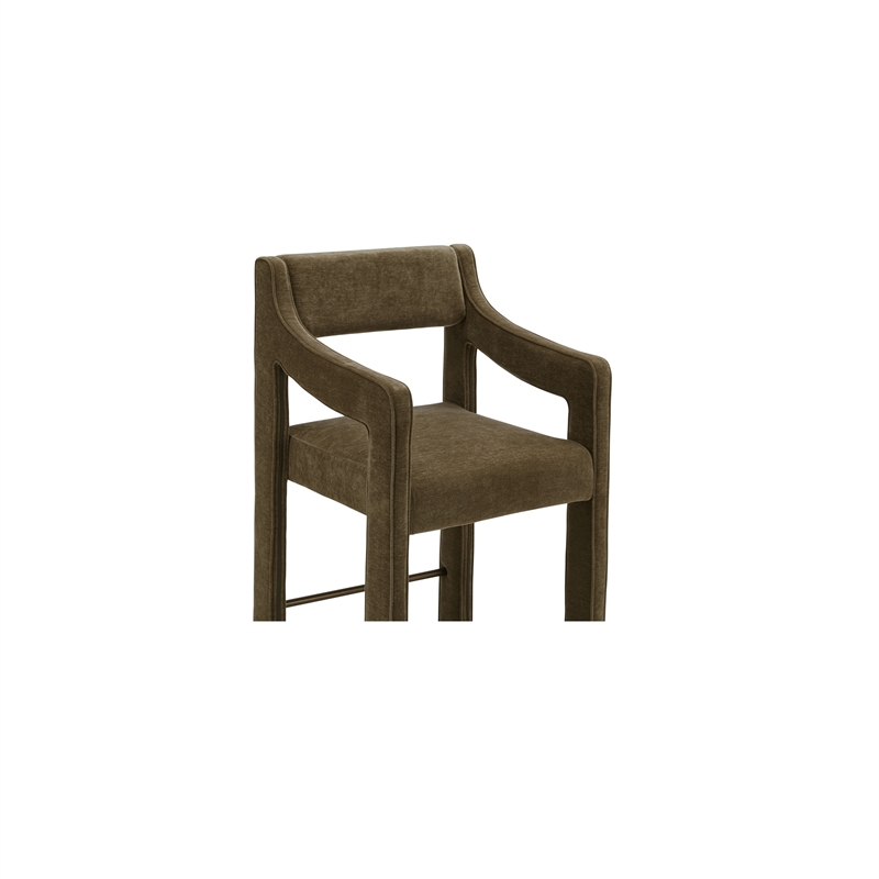 Moe's Home Collection Elise Counter Stools Fabric Green