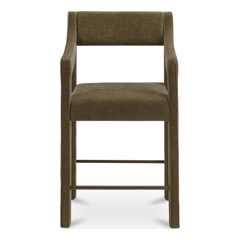 Moe's Home Collection Elise Counter Stools Fabric Green