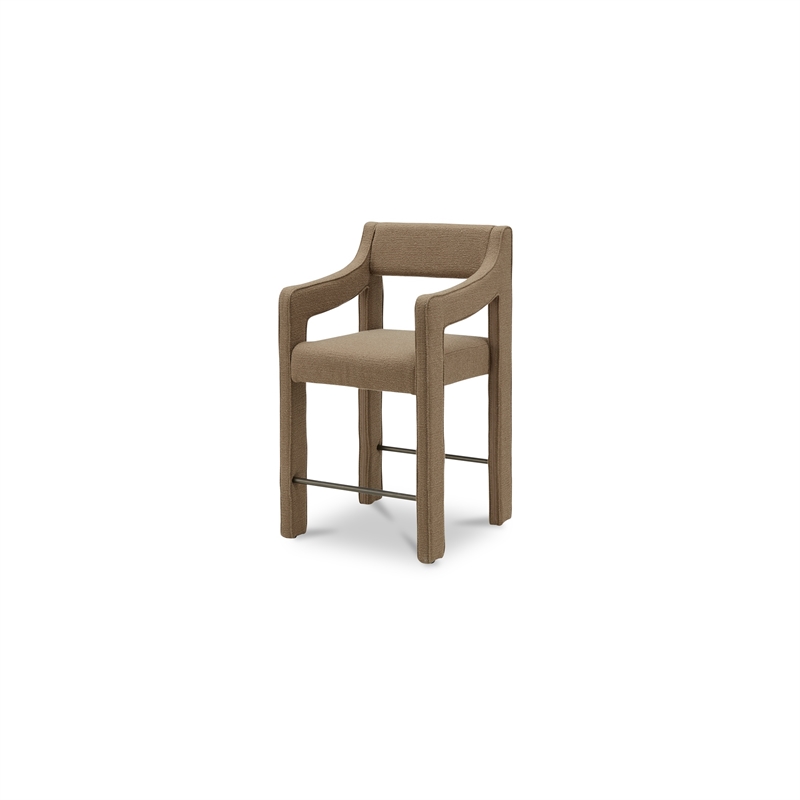 Moe's Home Collection Elise Counter Stools Fabric Brown
