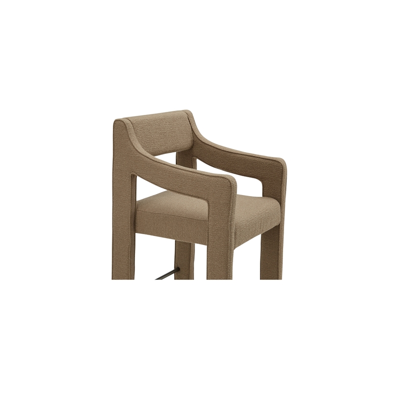Moe's Home Collection Elise Counter Stools Fabric Brown