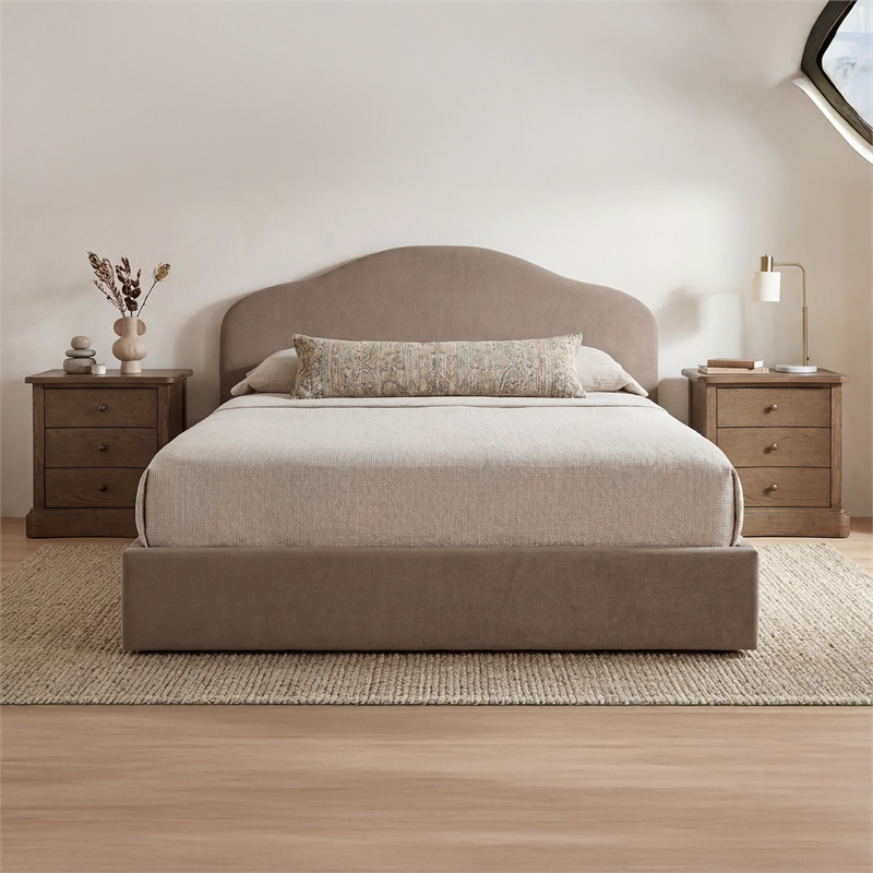 Moe's Home Collection Maggie Storage Beds Fabric Tan