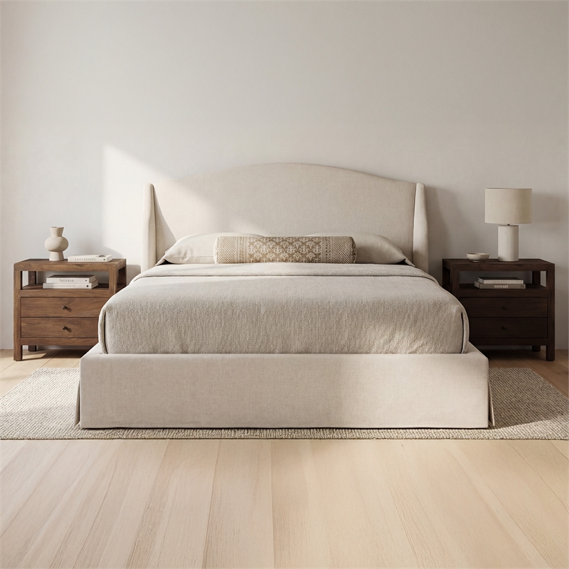 Moe's Home Collection Weston Storage Beds Fabric White
