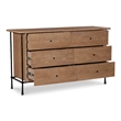 Moe's Home Collection Rene Solid Wood 6-Drawers Bedroom Dresser in Brown