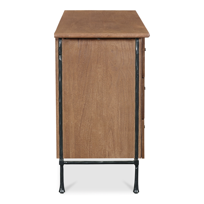 Moe's Home Collection Rene Solid Wood 6-Drawers Bedroom Dresser in Brown