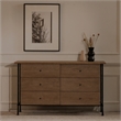 Moe's Home Collection Rene Solid Wood 6-Drawers Bedroom Dresser in Brown