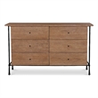 Moe's Home Collection Rene Solid Wood 6-Drawers Bedroom Dresser in Brown