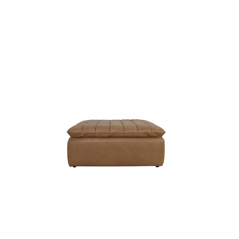 Moe's Home Collection Lino Ottomans Leather Tan