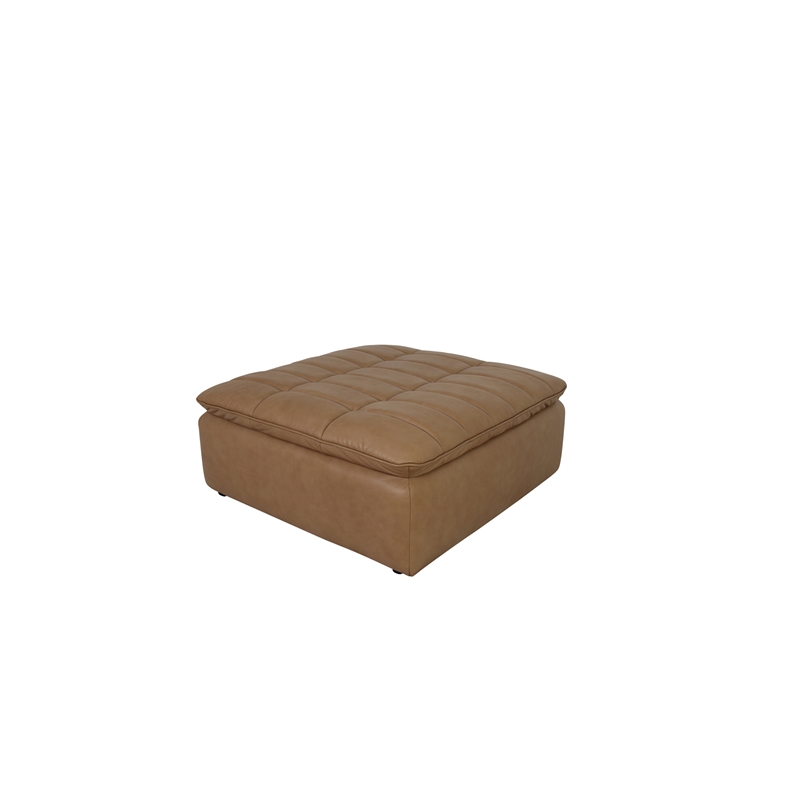 Moe's Home Collection Lino Ottomans Leather Tan