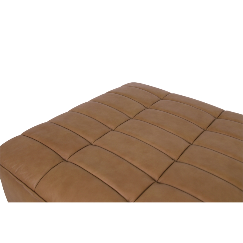 Moe's Home Collection Lino Ottomans Leather Tan