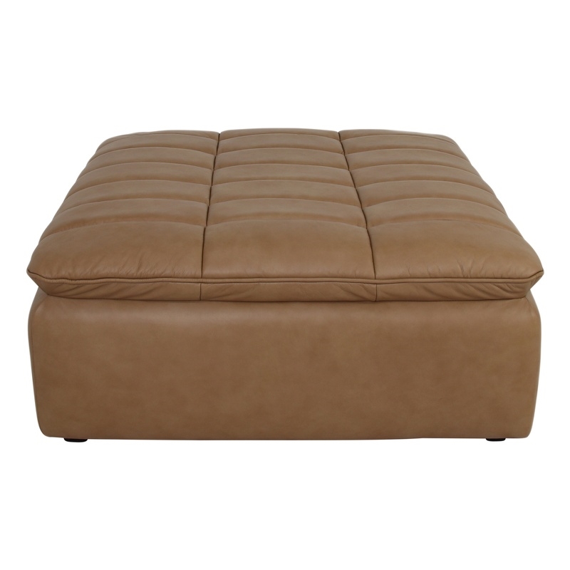Moe's Home Collection Lino Ottomans Leather Tan