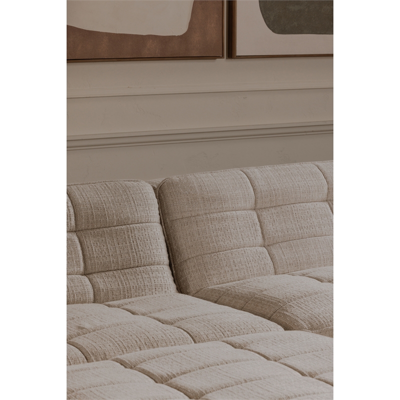 Moe's Home Collection Lino Ottomans Fabric Beige