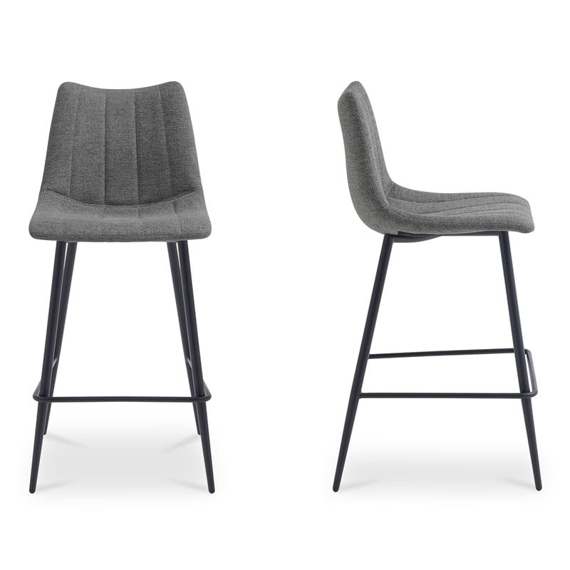 Moe's Home Collection Alibi Counter Stools Fabric Gray