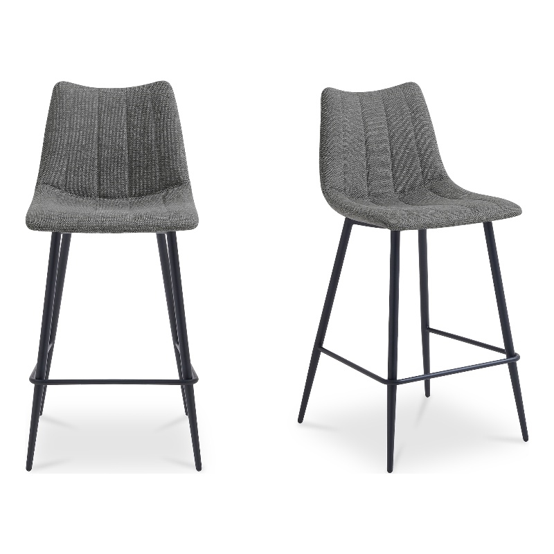 Moe's Home Collection Alibi Counter Stools Fabric Gray