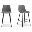 Moe's Home Collection Alibi Counter Stools Fabric Gray