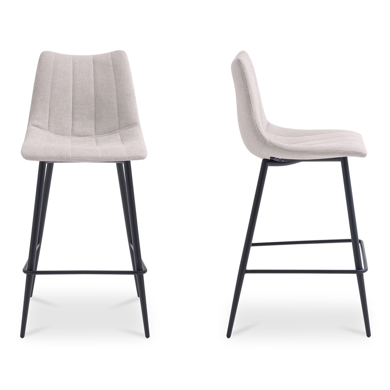 Moe's Home Collection Alibi Counter Stools Fabric Beige